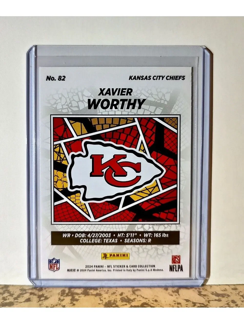 Xavier Worthy 2024 Panini NFL #82 Rookie Sticker Card Kansas City Chiefs